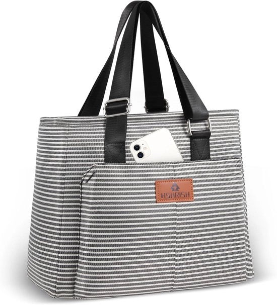 Lunchtas per donne - Borsa termica per donne - 12L - Strisce - Materiale impermeabile