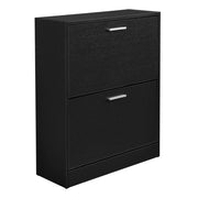 Scarpiera/mobile contenitore con 2 scomparti pannello di particelle 63 x 24 x 81 cm nero 03_0005171