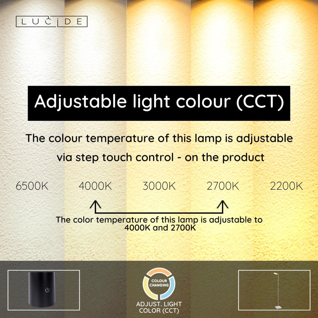 Lampada da terra LED AARON bianca 10W Lucide
