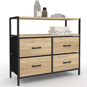 IDMarket - UTAH Cajonera de tela de 4 cajones 80 cm mueble de almacenaje de diseño industrial