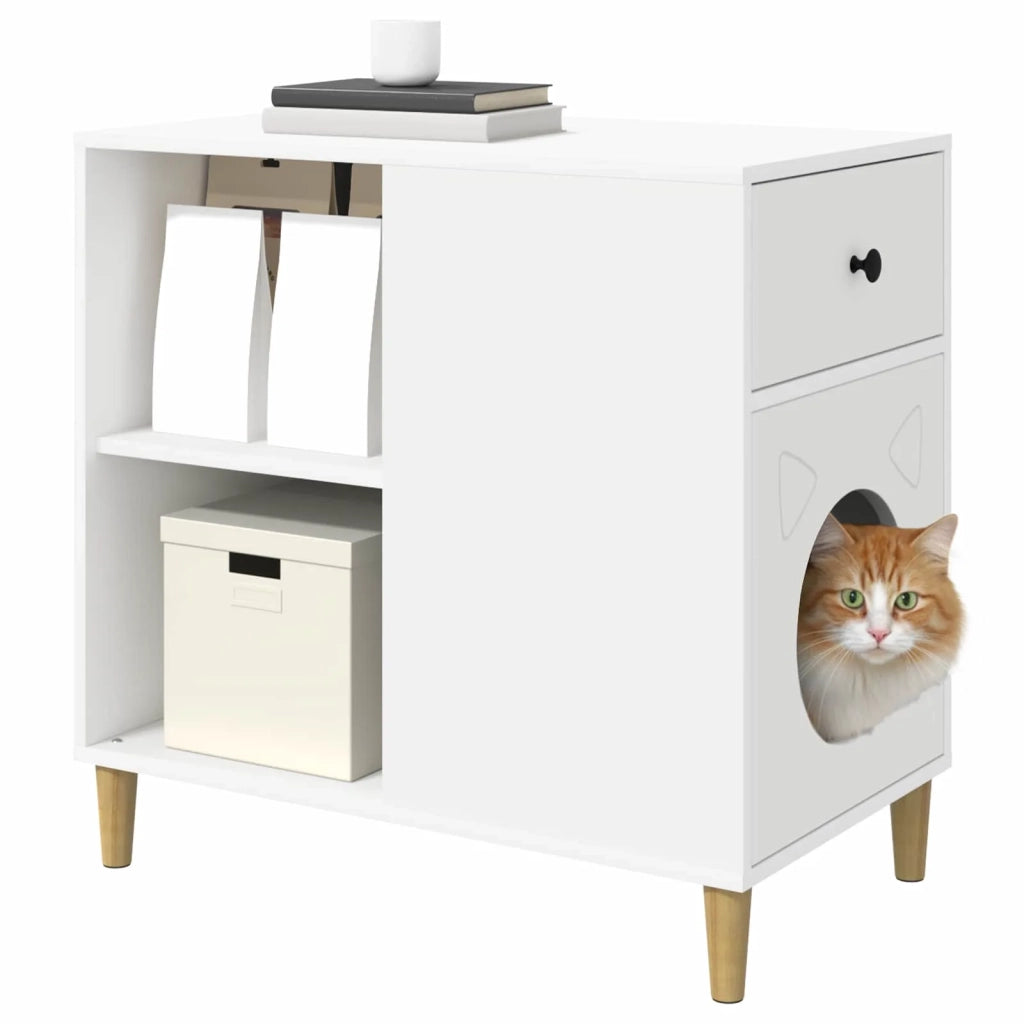 Casa per Gatti Bianco 72 x 42.5 x 70 cm Legno multistrato