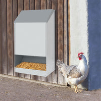 Mangiatoia per Galline 35x20x63 cm Capienza 23kg in Acciaio Zincato