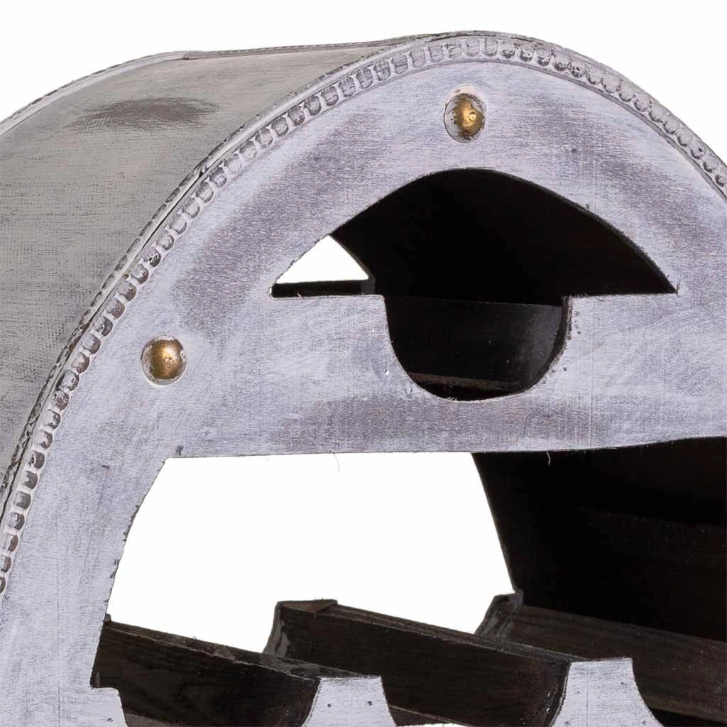 Portabottiglie in legno grigio 46x27x85h