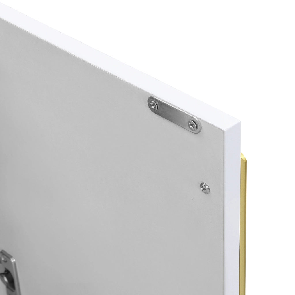 OKWISH Mobile TV con 4 Ante e 2 Cassetti, Fori Passacavi, Finitura Lucida, per Soggiorno, MDF, Bianco, 170 x 40 x 53.5 cm