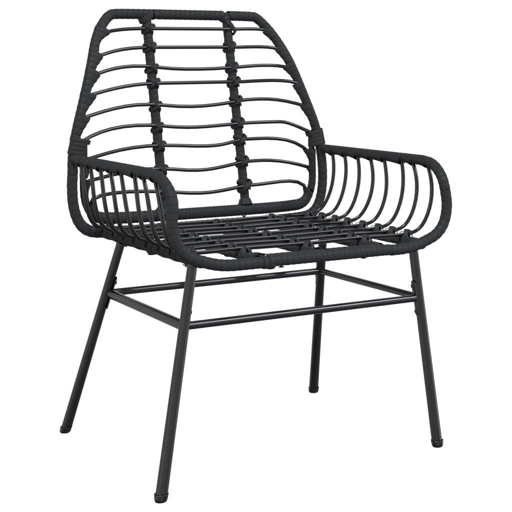 Set da pranzo da giardino 7 pezzi Nero Polyrattan