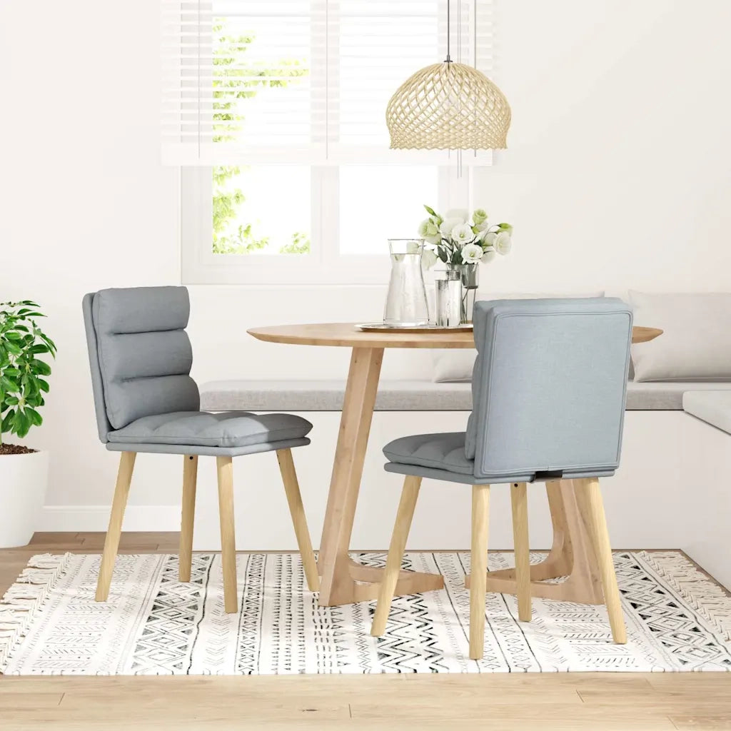 vidaXL Sedie da Pranzo 2 pz Grigio Chiaro in Tessuto
