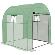 Serra a Tunnel per Orto 1.8x1.8x2 m in Acciaio e PE Anti UV con Porte Avvolgibili e Finestre, Verde