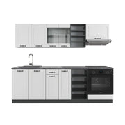 Vicco Cucina componibile Bianco casa di campagna/antracite 240 cm , PL Antracite