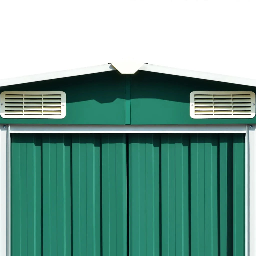 Casetta da giardino cabina ripostiglio casetta da esterno robusta casetta per attrezzi 257 x 779 x 181 cm acciaio zincato verde 02_0022373
