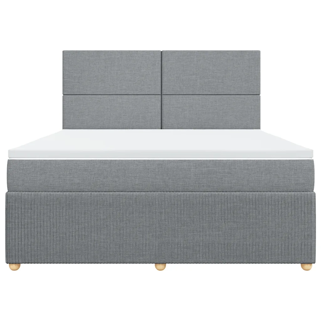 Giroletto a Molle con Materasso Grigio Chiaro180x200 cm Tessuto