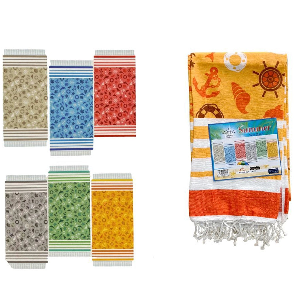 Trade Shop - Telo Mare Summer Asciugamano Sottile Sport Spiaggia Piscina Vari Colori 90x170 -
