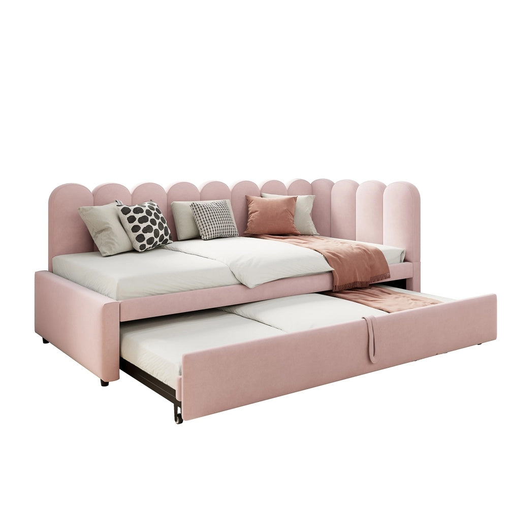 Divano angolare 2 in 1 - Xylo - 90/180x200 cm velluto rosa