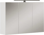 Mobile a specchio per il bagno Lavio, Bianco, 40 x 60 cm con illuminazione a LED