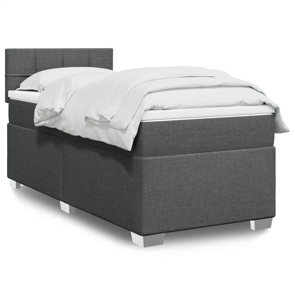Giroletto a Molle con Materasso Grigio Scuro 80x200 cm Tessuto 3288016