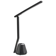 Lampada da scrivania moderna a LED Lampada da computer per ufficio domestico con portapenne 3 modalità CCT Dimmer Materiale sintetico Paralume regolabile Nero