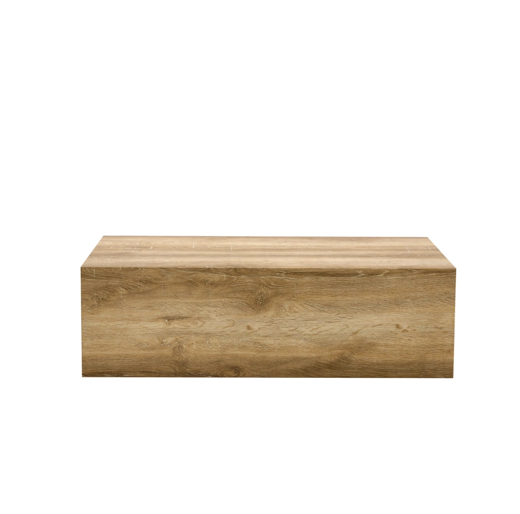 Tavolino da caffè rettangolare 90x50x30 cm con effetto venatura del legno in MDF naturale