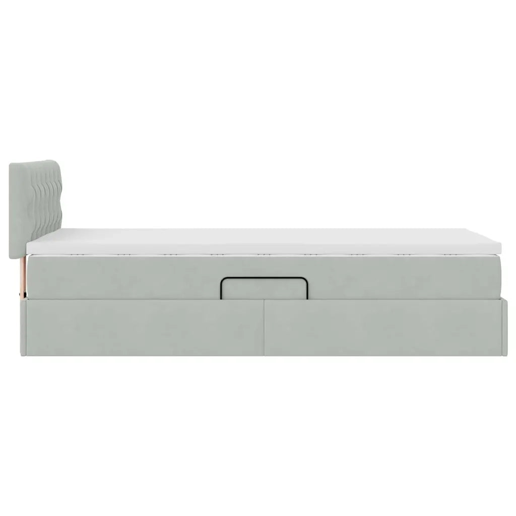 Letto con Contenitore Grigio chiaro 90 x 190 cm Velluto