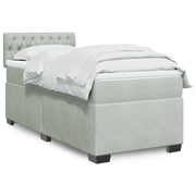 Giroletto a Molle con Materasso Grigio Chiaro 90x190 cm Velluto 3286192