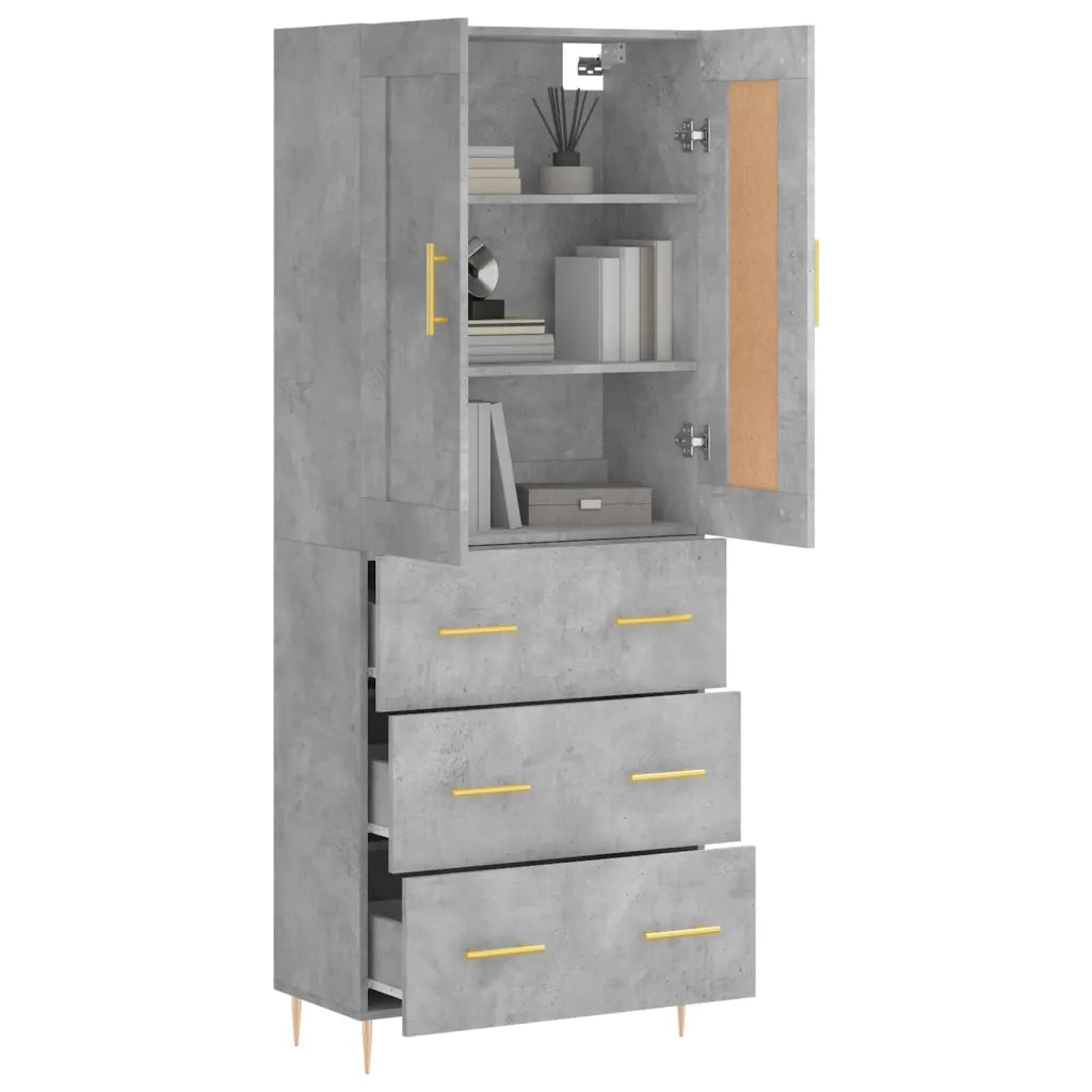 Credenza Grigio Cemento 69,5x34x180 cm in Legno Multistrato 3199741