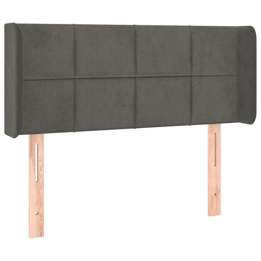 Testiera ad Orecchio Grigio Scuro 93x16x78/88 cm in Velluto