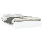 Letto matrimoniale | Letto per adulti | Giroletto con Testiera senza Materasso Bianco 160x200 cm
