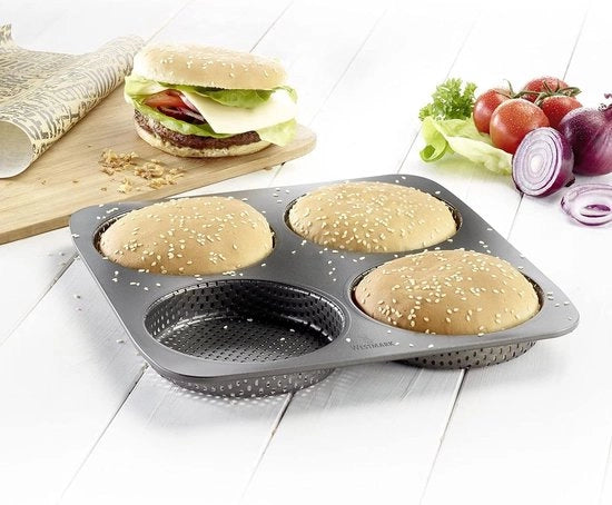 Bacchette per burger, per 4, Ø 12 cm, acciaio, anticongelante, grande, antracite