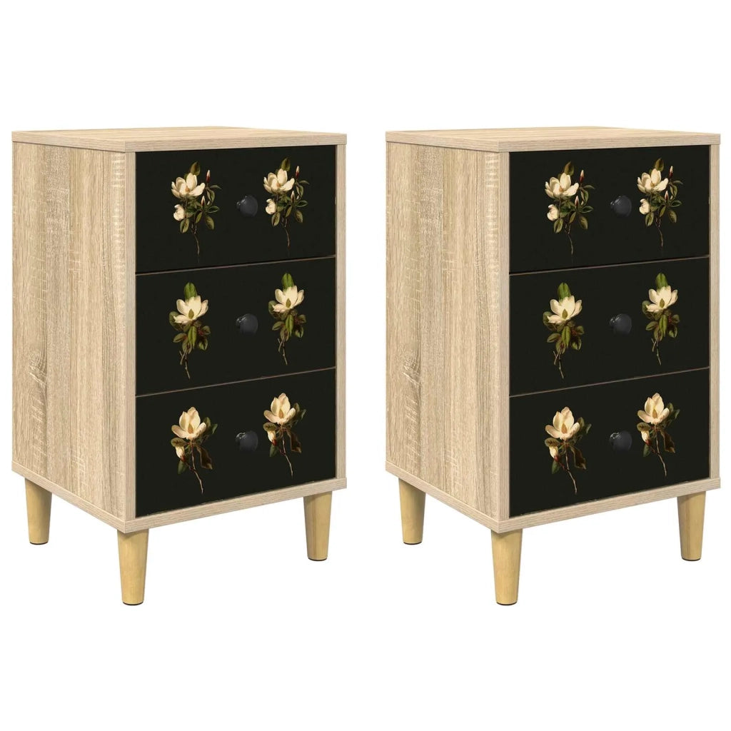 Armadio da Notte BREMEN 2 pz Rovere Sonoma 36 x 33 x 60 cm 8007306