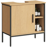 Mobiletto Sottolavabo con Anta e Ripiano Ajustabile ¨C Zephmum ¨C 60x30x59,5 cm Robe Bianco