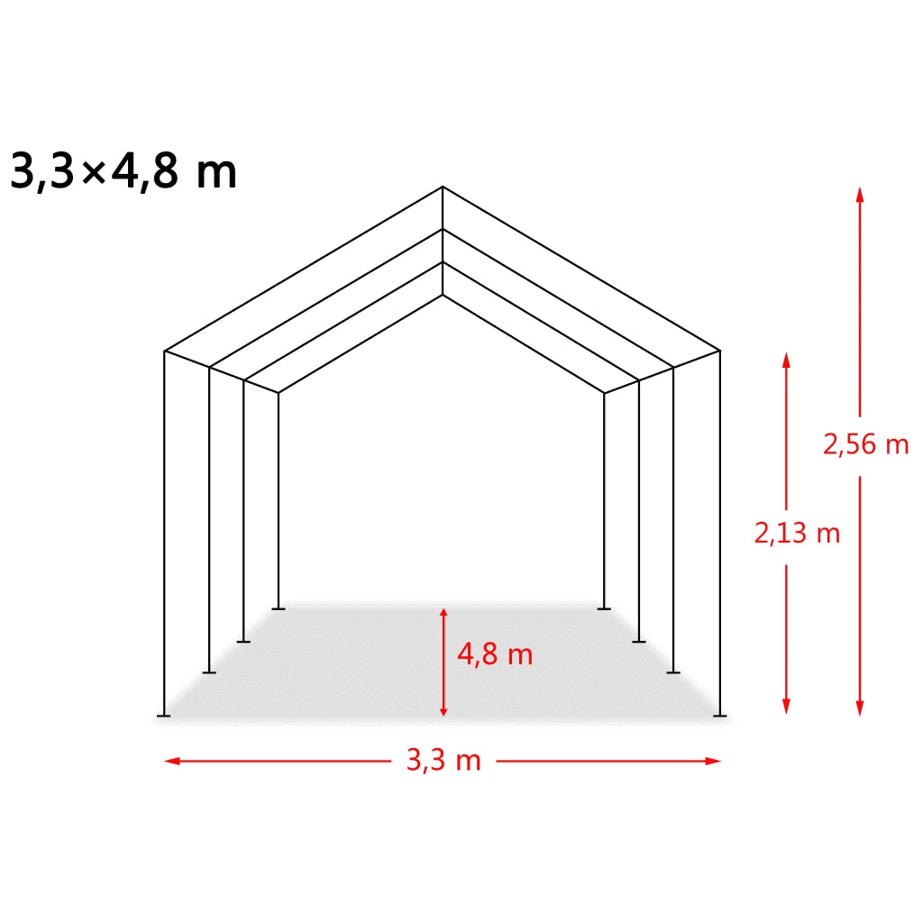 Tendone Bestiame Rimovibile PVC 550 g/m² 3,3x4,8 m Verde Scuro 3055648