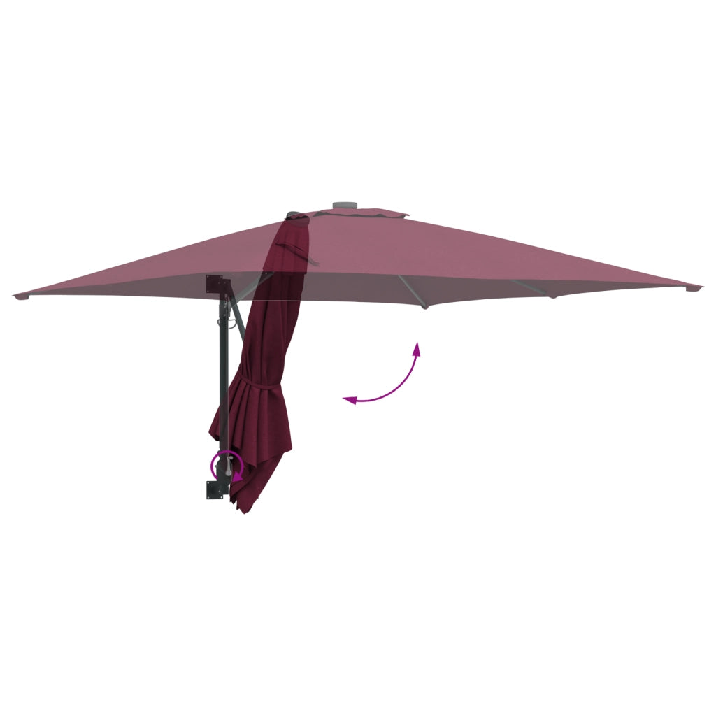 Ombrello da patio Rosso bordeaux Tessuto in poliestere Grande
