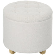 Pouf con cassetto ¨C zephmum ¨C bianco, tessuto, 45x45x41 cm