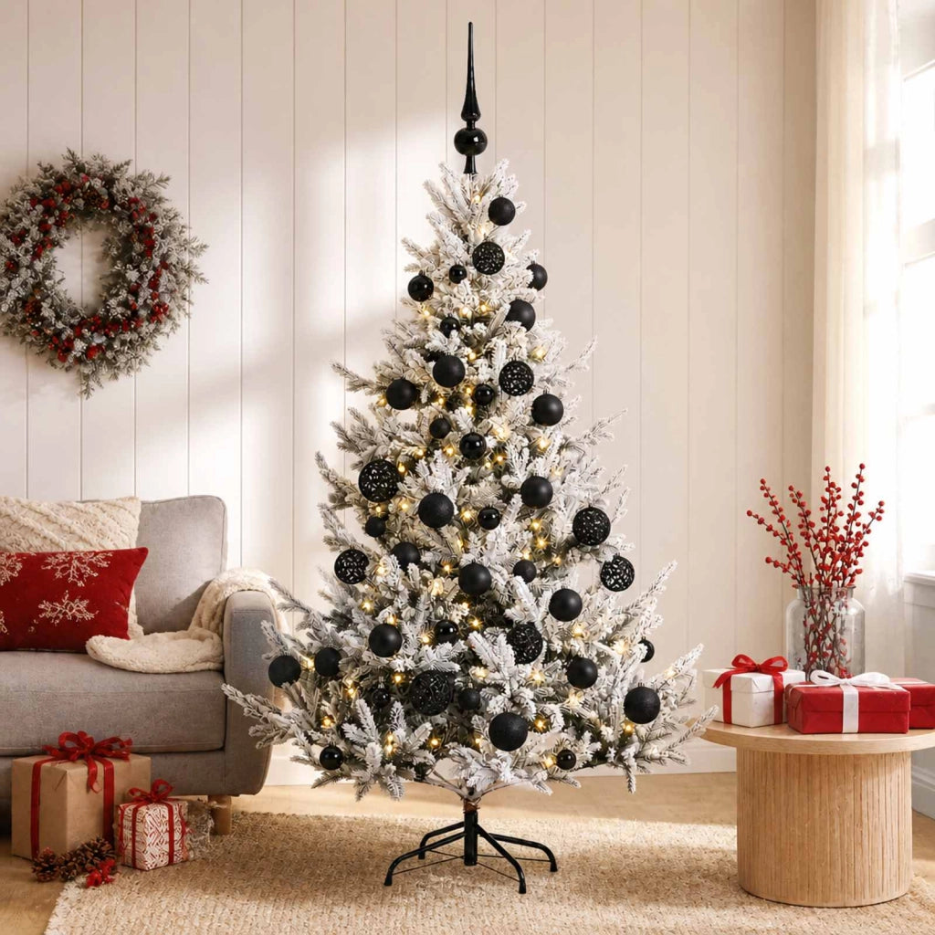 Albero di Natale artificiale con palline 150 cm 150 LED 3465592