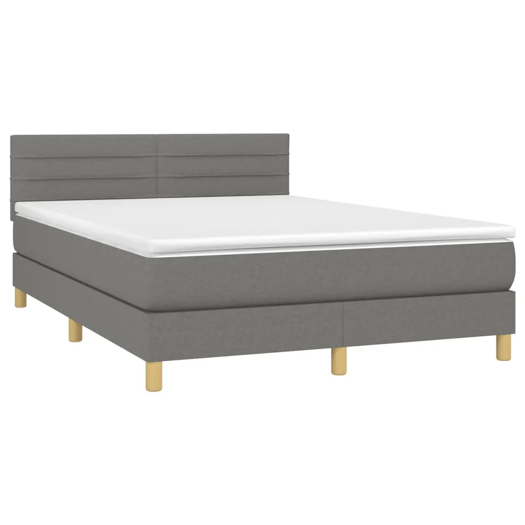Giroletto a Molle con Materasso Grigio Scuro 140x200cm Tessuto 3140698
