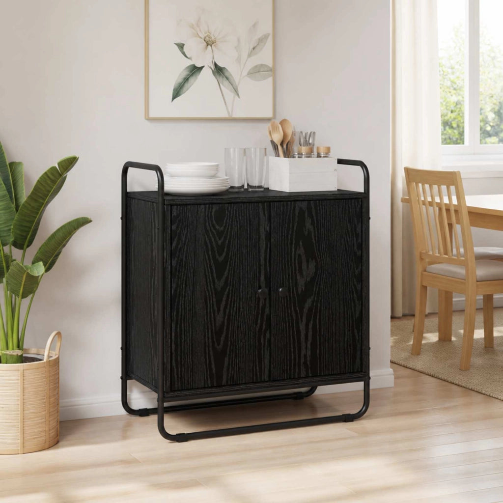 Credenza Rovere Nero 68 x 35 x 75 cm Legno ingegnerizzato 8007966