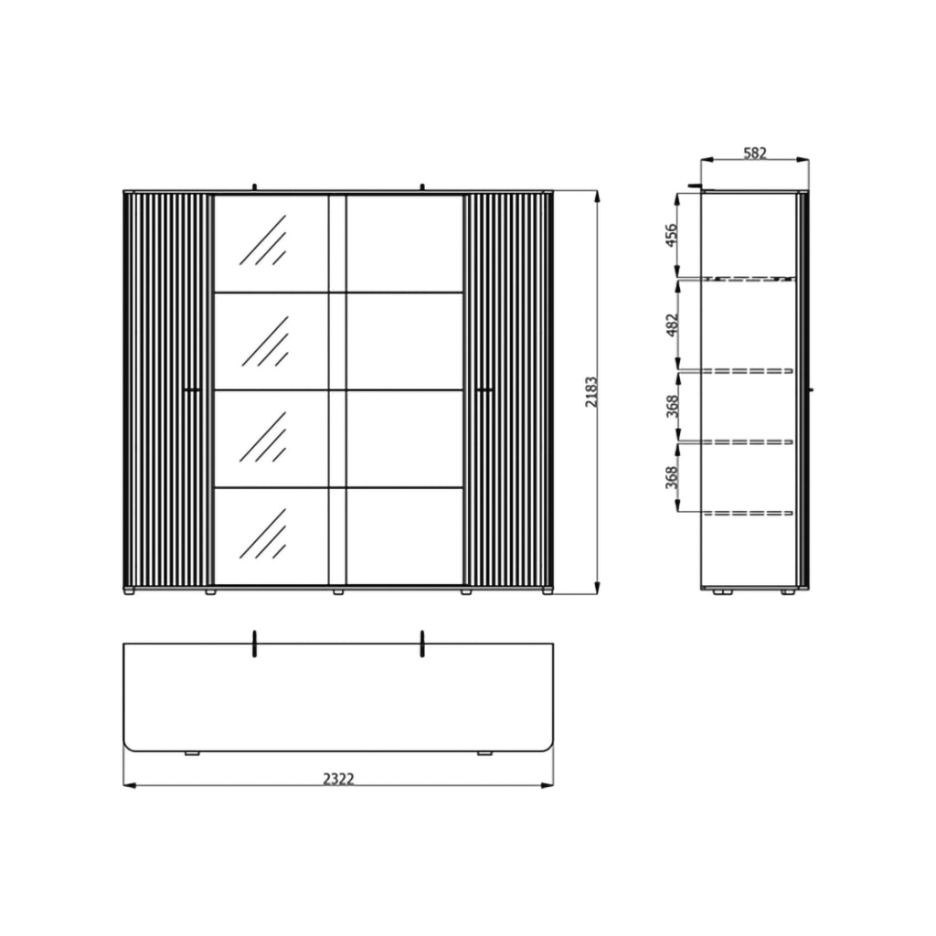 Armadio Camera da Letto Hakone, Guardaroba Grande Appendiabiti, 232x219h cm Marrone Rovere Nodi