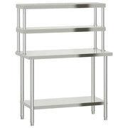 Tavolo da lavoro professionale da cucina con ripiano 110 x 55 x 150 cm acciaio inox 02_0045421
