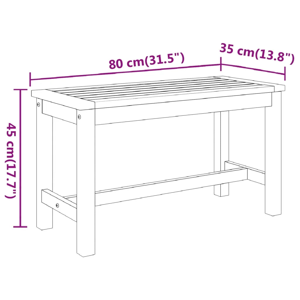 Panchina da Giardino | Panca da Giardino 80x35x45 cm in Legno Massello di Acacia