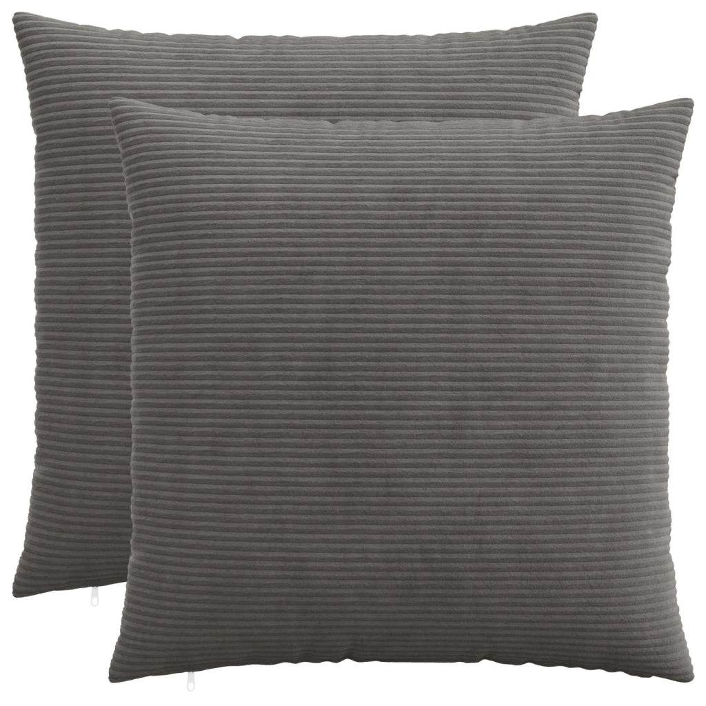 Federa 2 pcs HEERLEN Grigio Scuro 55 x 55 cm corduroy 912287