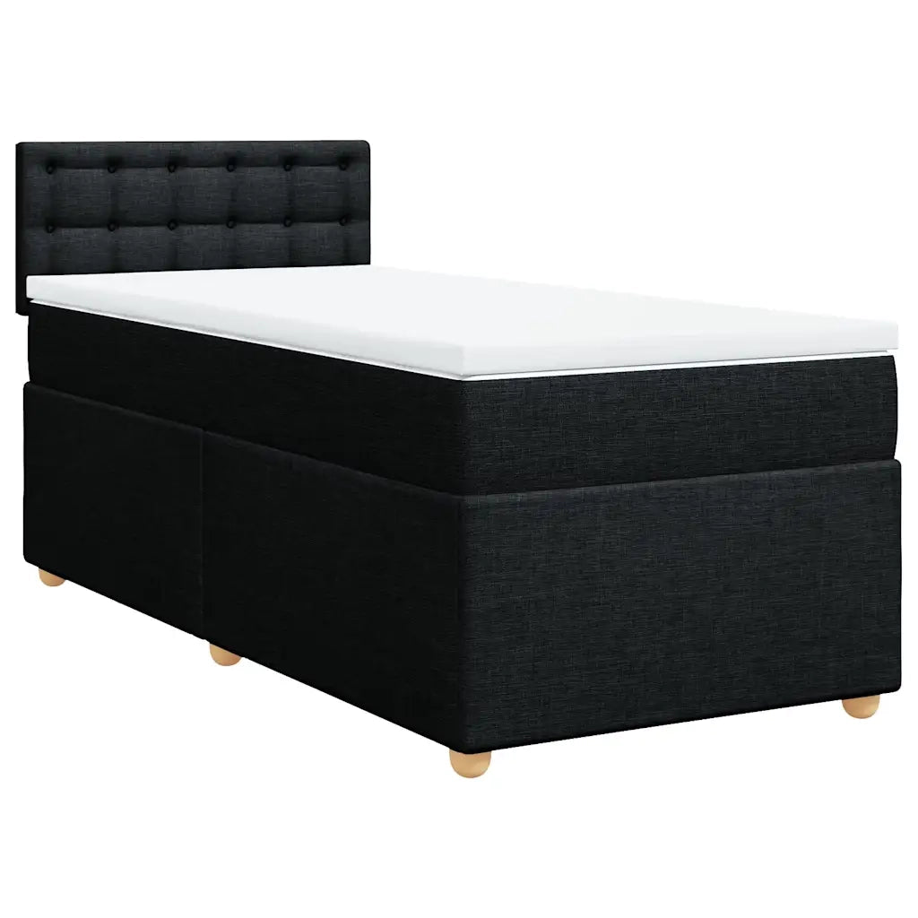 Giroletto a Molle con Materasso Nero 90x190 cm in Tessuto