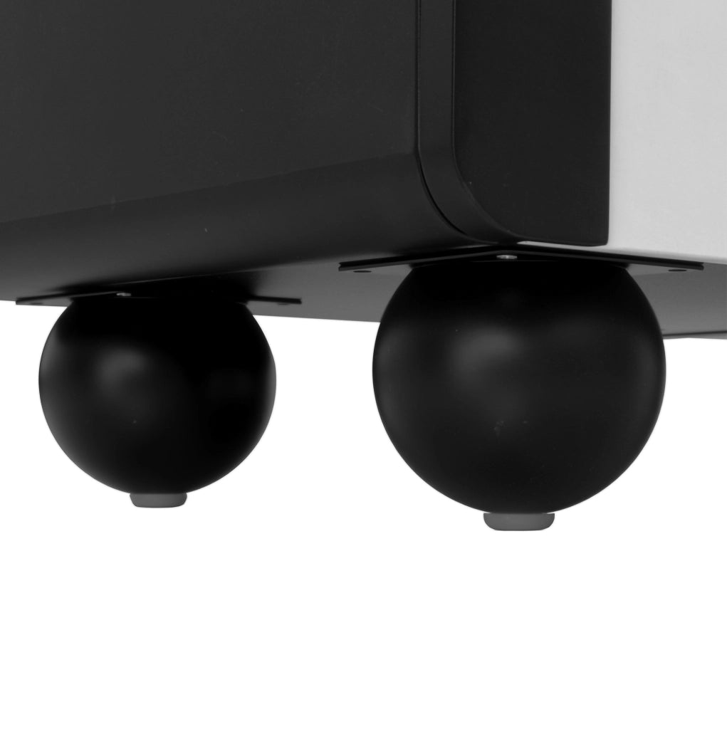 Mobile TV in MDF nero e bianco con 2 cassetti e 2 ante, 180x38x45 cm