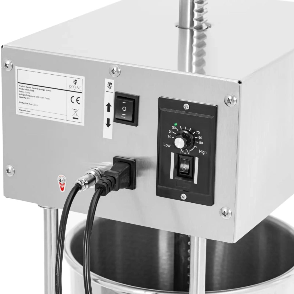 Insaccatrice elettrica da 25 litri con 4 tubi di riempimento in acciaio inox 14_0009756