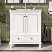 MOBILE Bagno con Lavabo 76x46x87 cm MDF e Ceramica Bianco