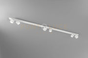 Oddy faretto 6 luci in alluminio bianco attacco GU10 orientabile 6x6cm
