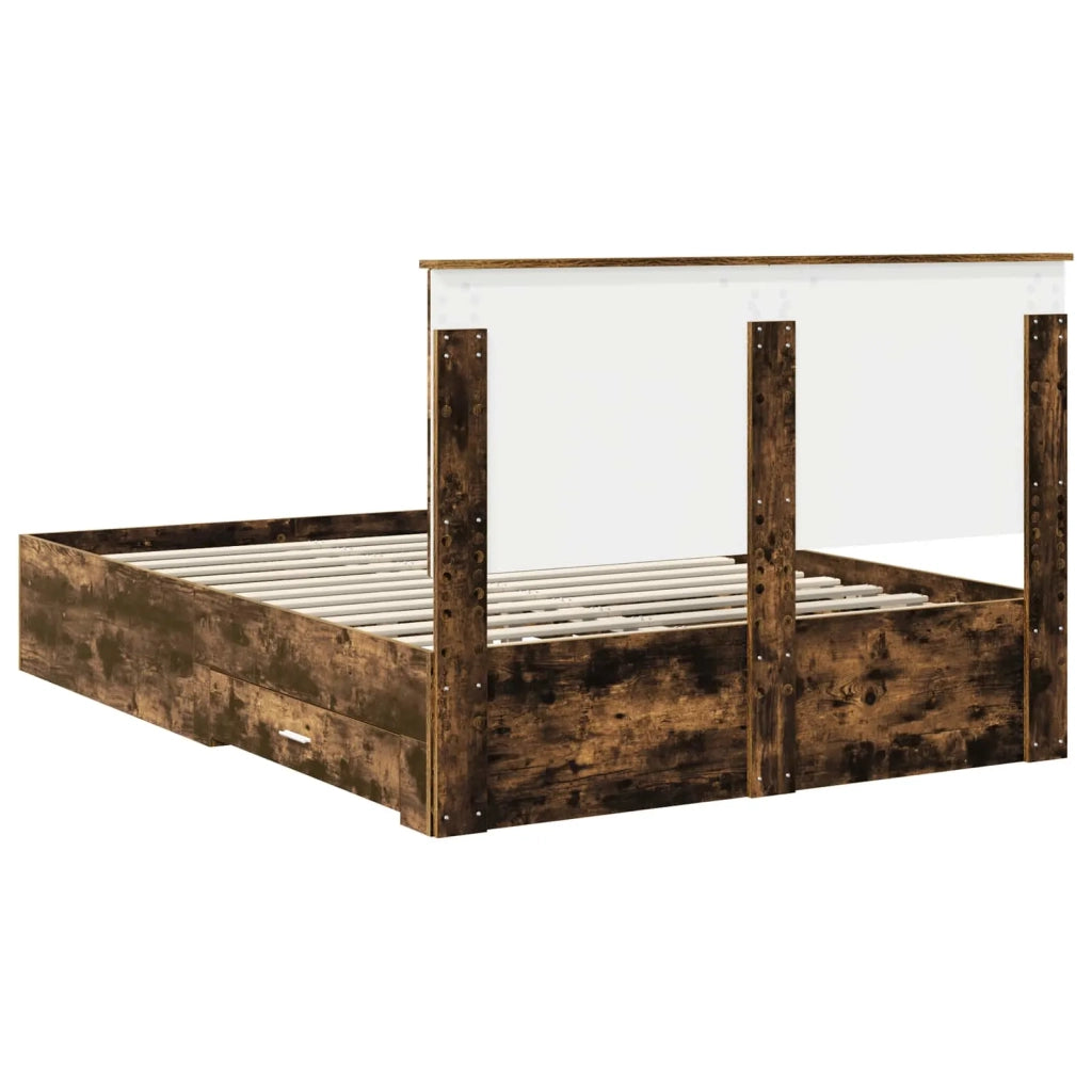 Struttura del letto-Giroletto Rovere fum¨¦ 140 x 190 cm Legno multistrato 224457