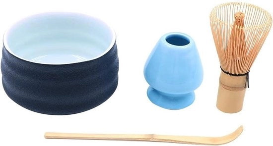 Set di Tè Matcha Giapponese con Garde, Ciotola, Orecchiata e Cucchiaio di Bambù per Cerimonia del Tè Tradizionale