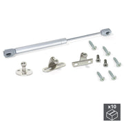 Pistone a Gas per Ante a Ribalta Forza 8 Kg Corsa 80 mm Grigio Metallizzato 10 Pezzi Emuca