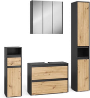 Set di mobili da bagno Majest, Antracite/Artisan, 4 parti