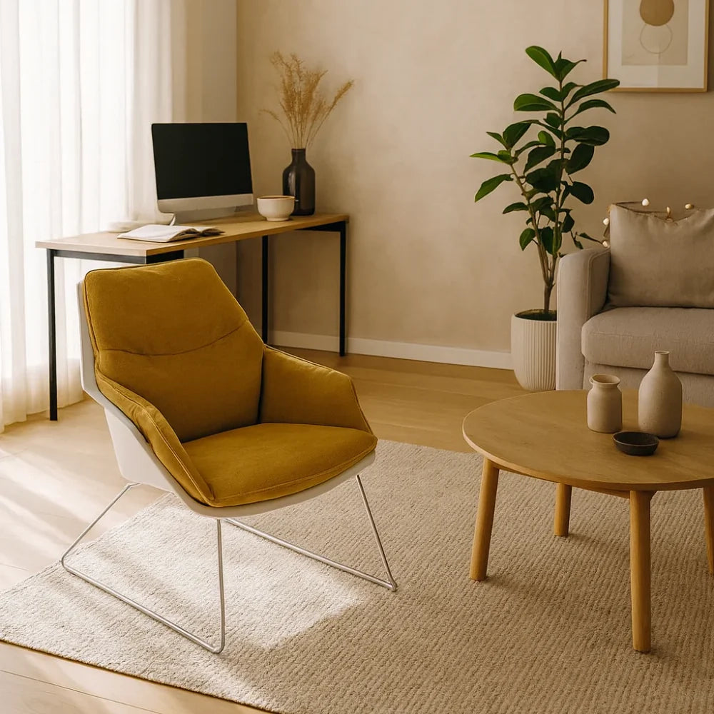 Cocoon, Set di 2 Poltroncine in polipropilene Giallo (L. P. H. 74 x 85 x 86) | Duzzle