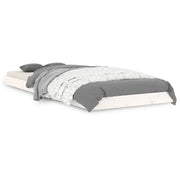 Letto singolo | Letto per adulti | Giroletto senza Materasso Bianco 75x190 Legno Massello di Pino