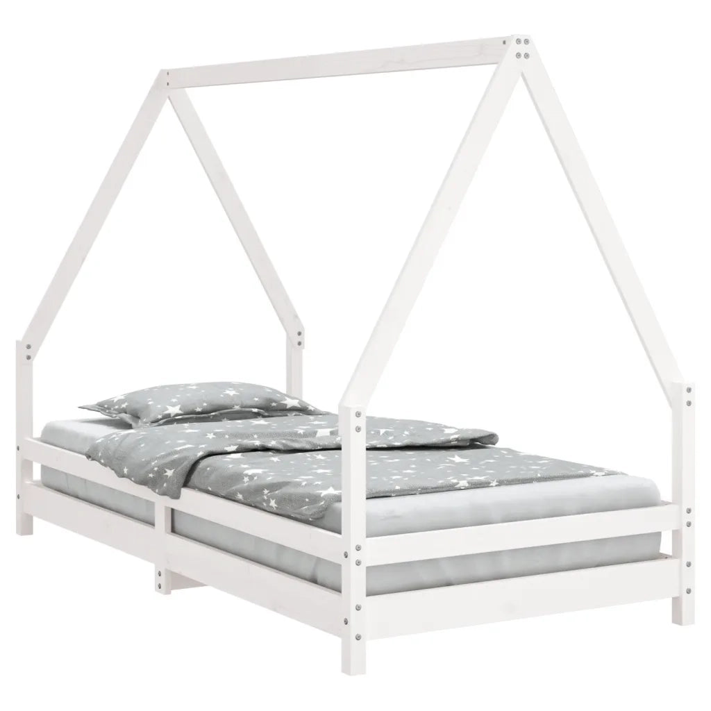 Giroletto per Bambini | Letto Infantile | Lettino Bianco 90x190cm in Legno Massello di Pino